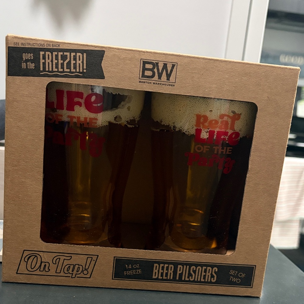 Boston Warehouse Beer Pilsners Set - Brown